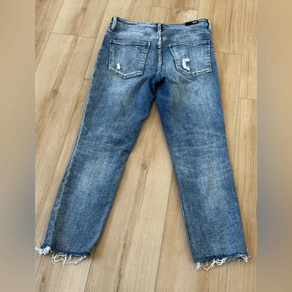 Kut from the Kloth Rachael Fab Ab Mom Jeans High Rise Distressed Raw Hem Sz 4 - Picture 11 of 13